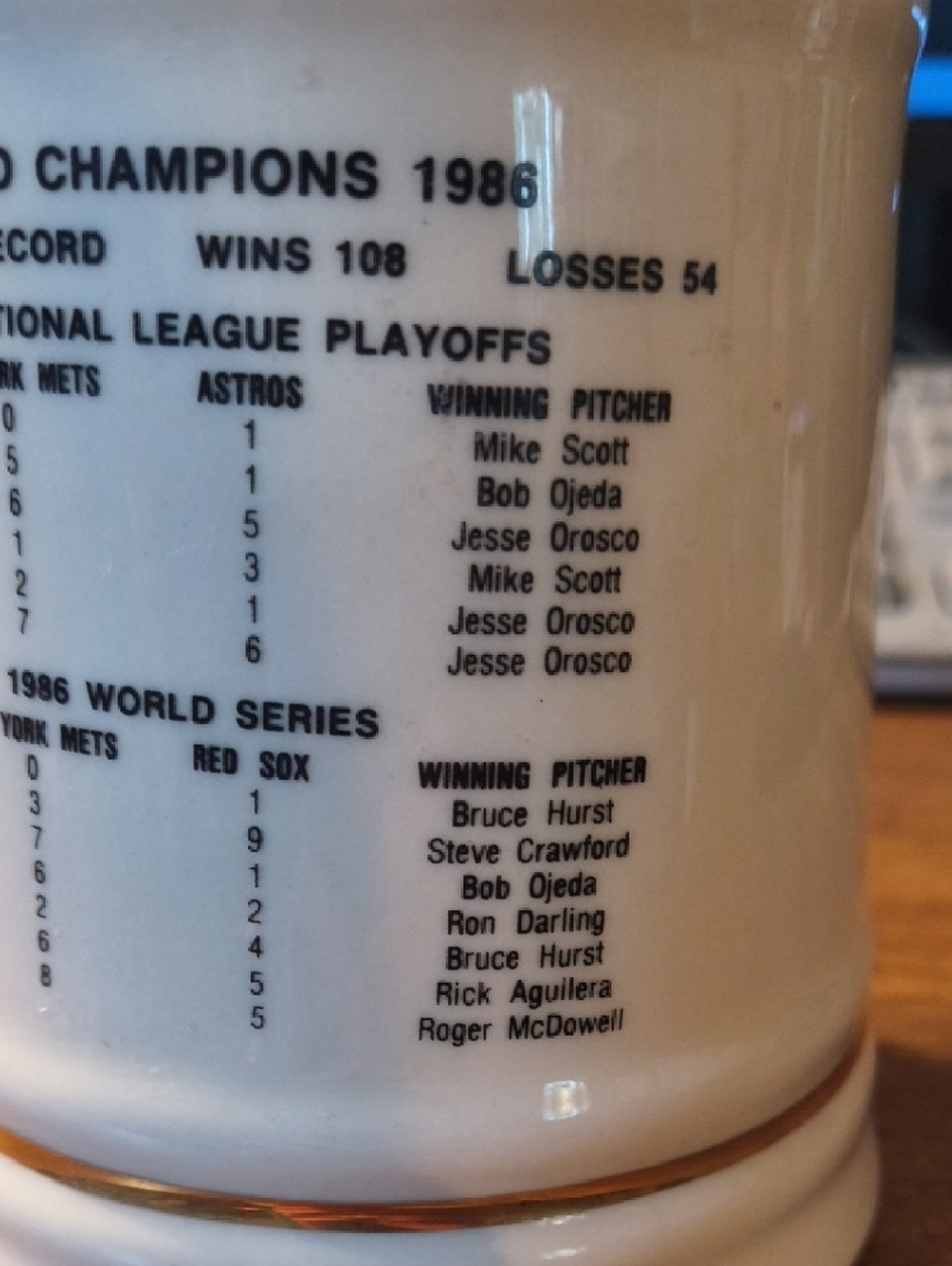 Vintage 1986 New York Mets World Series Champions 25th Anniversary Beer Stein - Picture 4 of 8